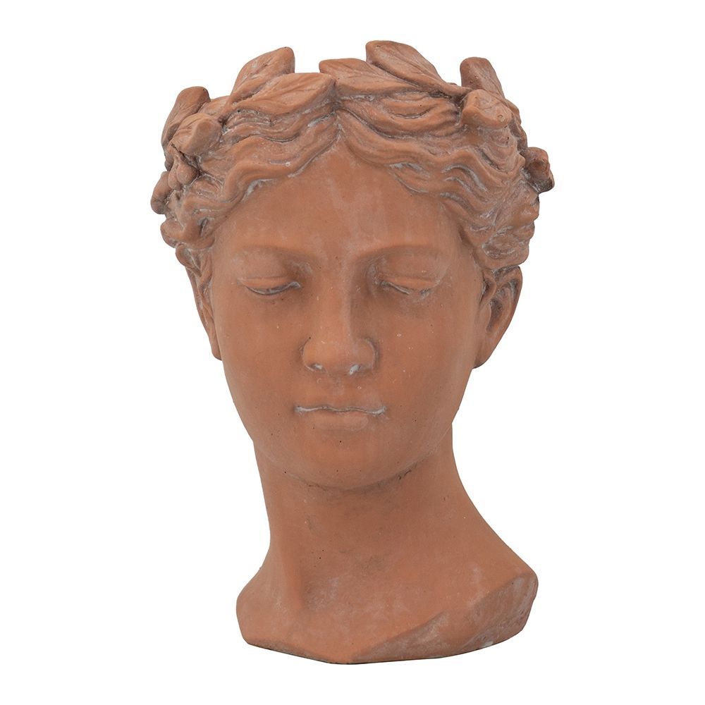 Maceta con busto de cabeza Visage de 18 x 28 cm (D7 x 11") - Marrón