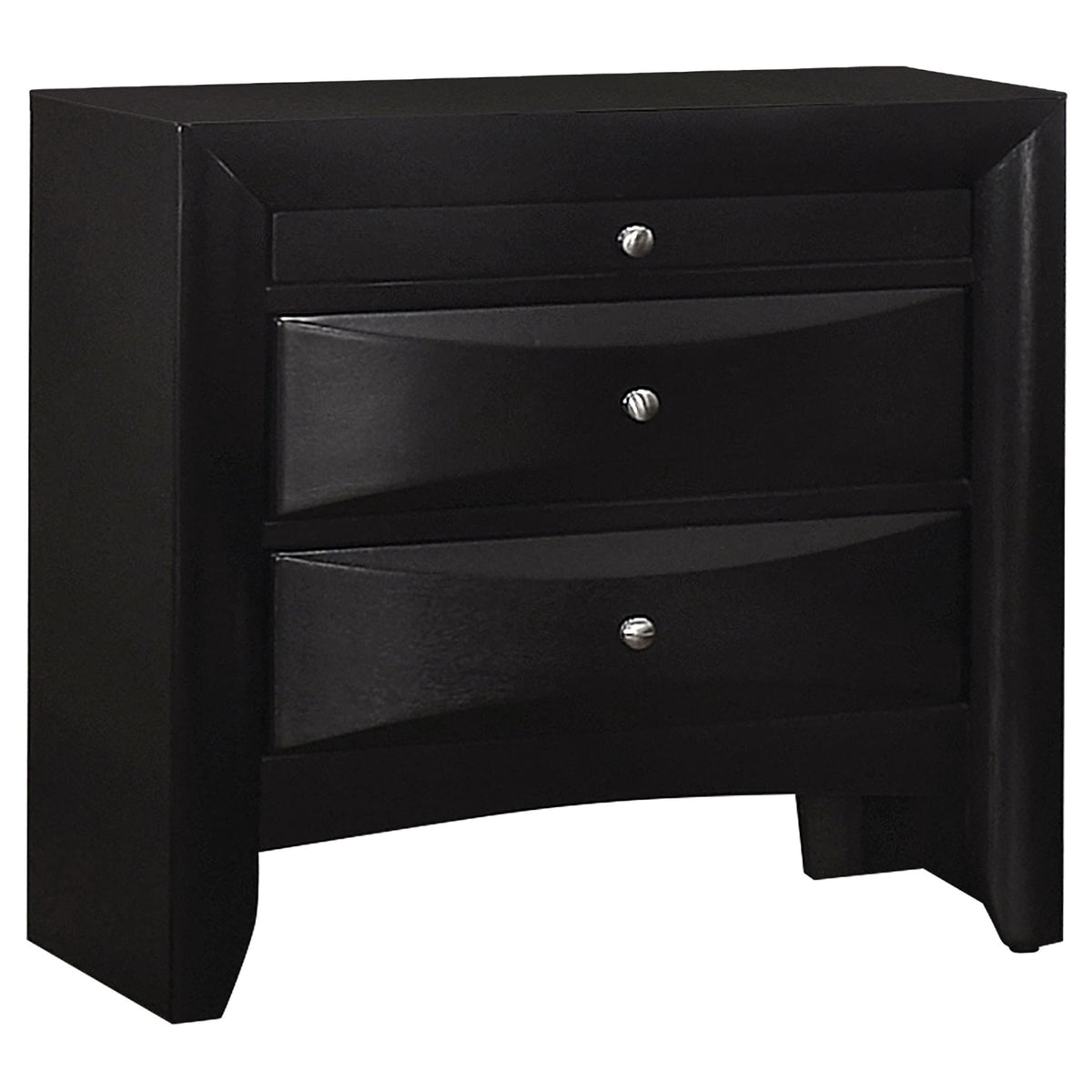 Vollenhove - 2 Drawer Nightstand With Pull Out Tray Storage Solution - Black
