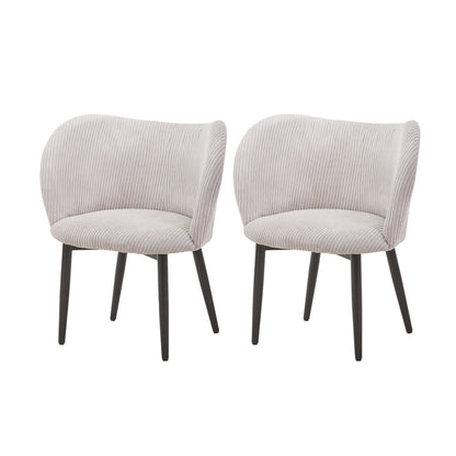 Dining Chair With Curved Padded Back (Set of 2) - Gray