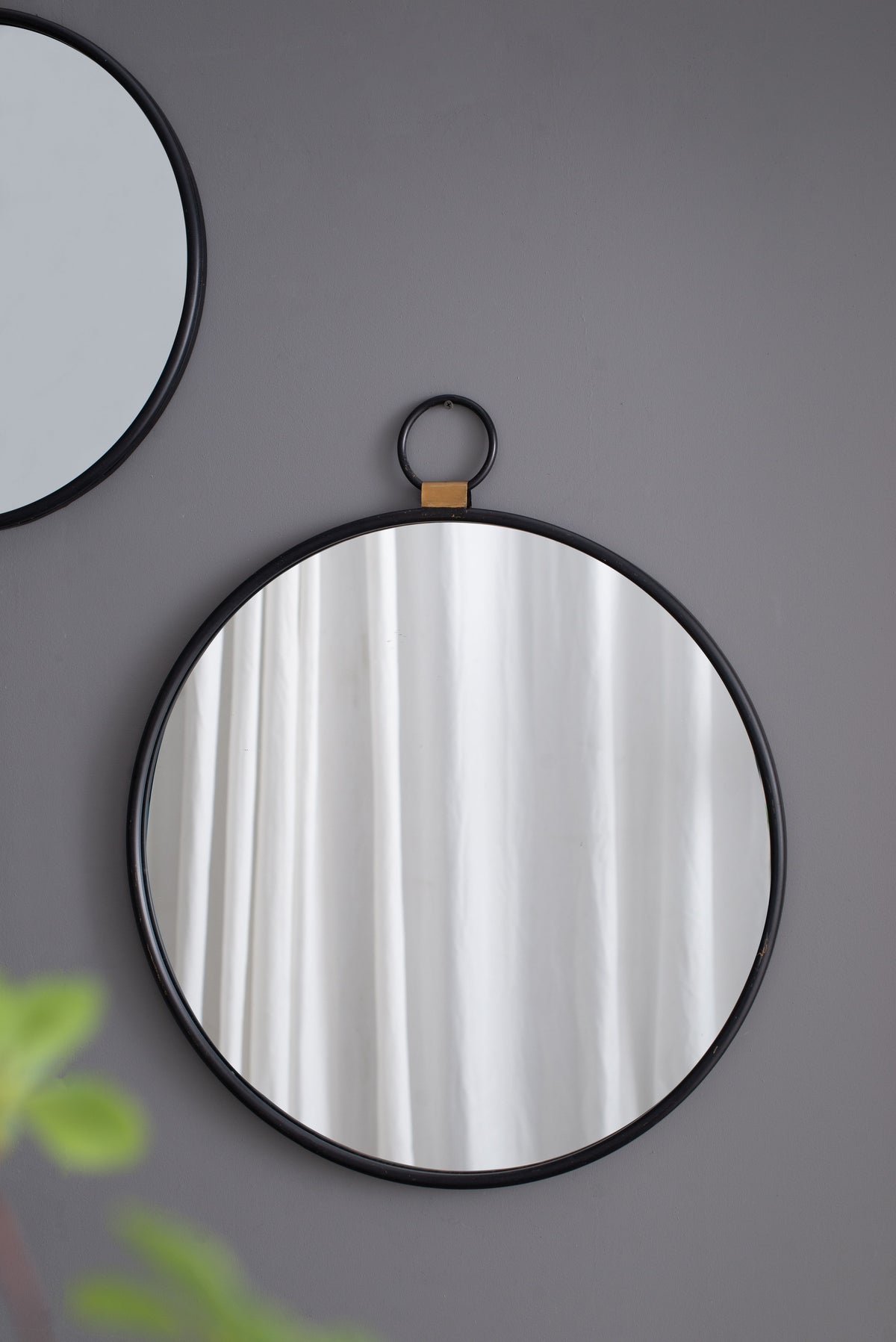 Espejo de pared con marco, espejo minimalista contemporáneo con acento para sala de estar, recibidor, entrada y dormitorio - Negro