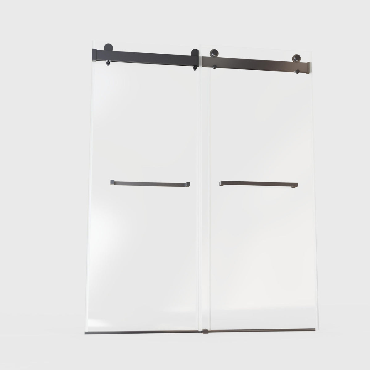 Frameless Double Sliding Soft-Close Shower Door, 3 / 8" (10Mm) Thick SGCC Tempered Glass Door, Matte