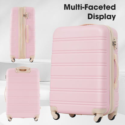 Conjunto de equipaje rígido de 2 piezas + maleta con ruedas y candado TSA ligero de 20"/24"