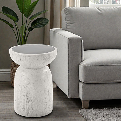 Dylana - Mesa auxiliar de hormigón con fibra natural - Gris
