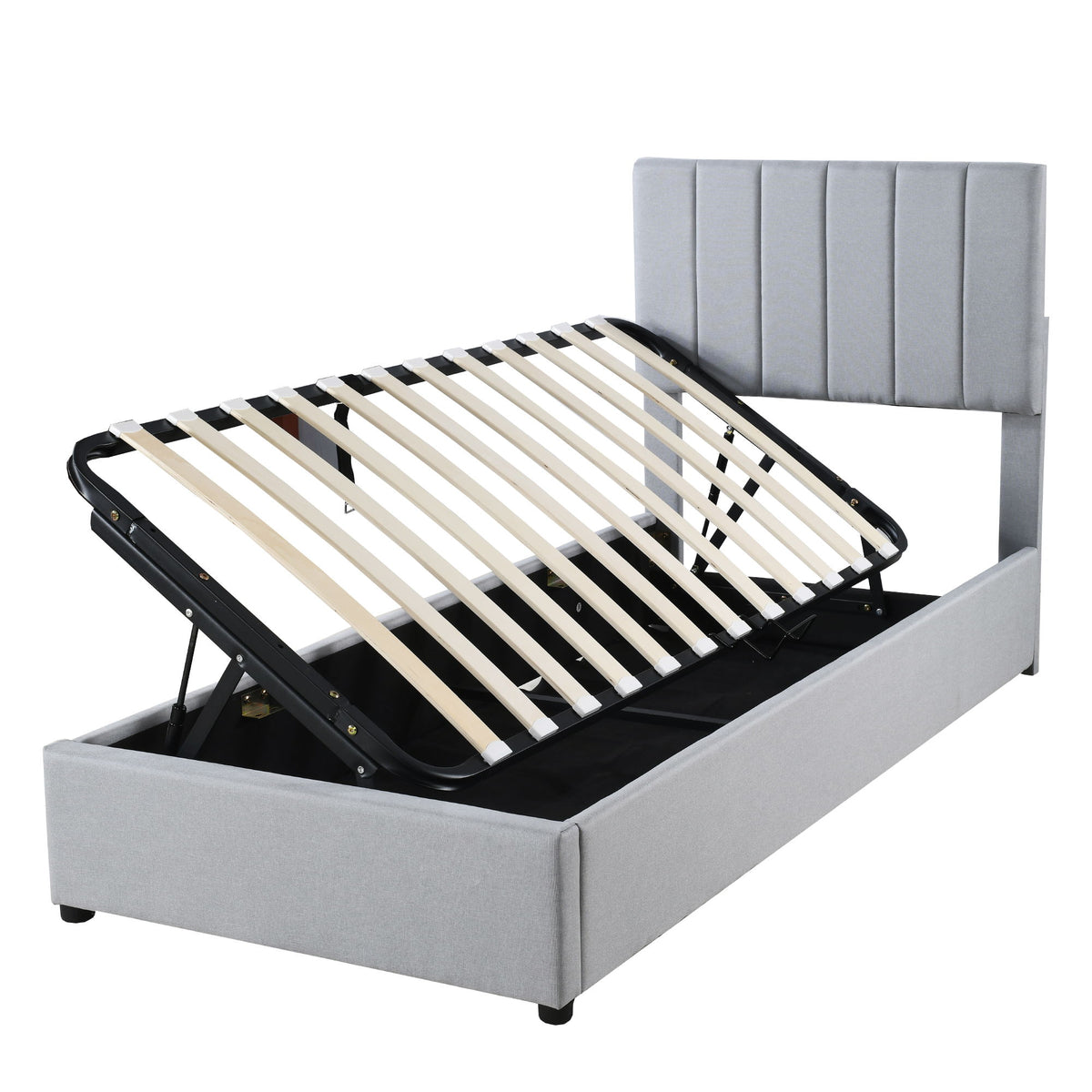 Upholstered Platform Bed With A Hydraulic Storage System