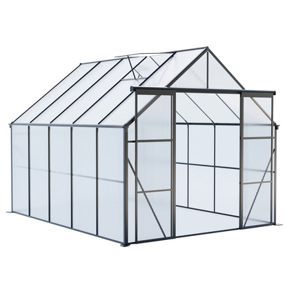 Double Door Polycarbonate house Raised Base And Anchor Aluminum Heavy Duty Walk In houses For Outdoor Backyard In All Season