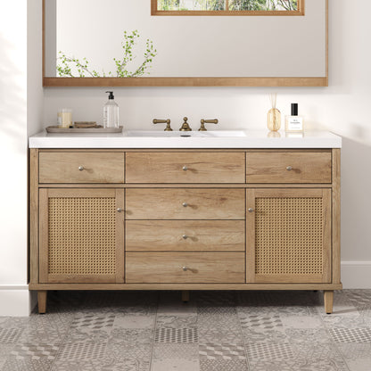Bathroom Vanity With Sink, 5 Legs, Soft Close Drawers