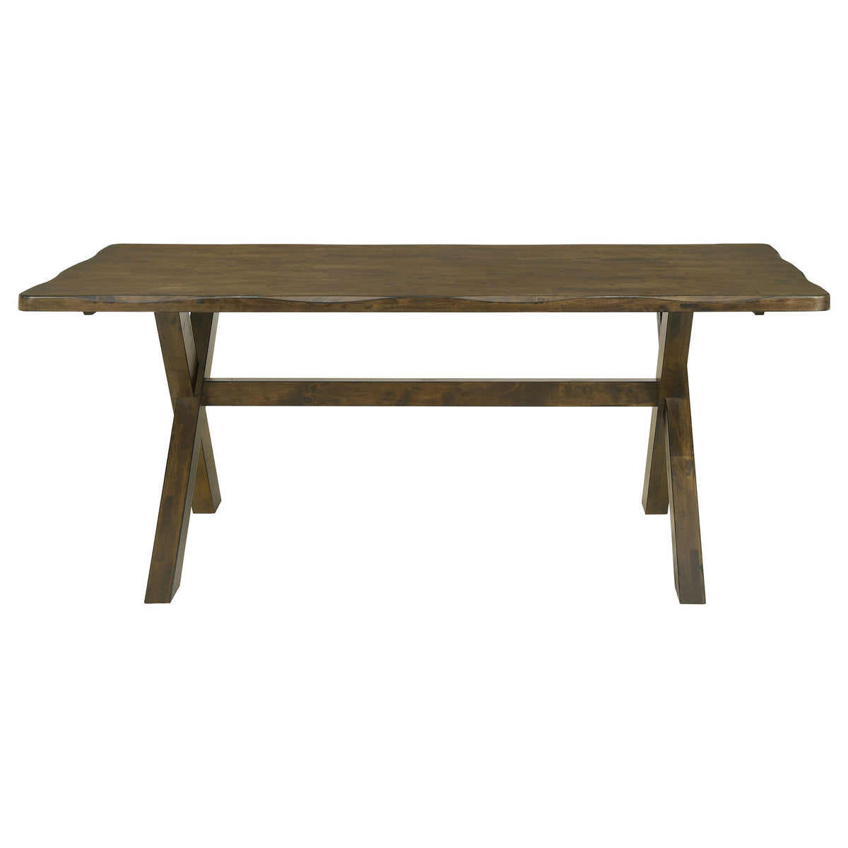Carbon - Rectangular Dining Table With X Base Design - Brown