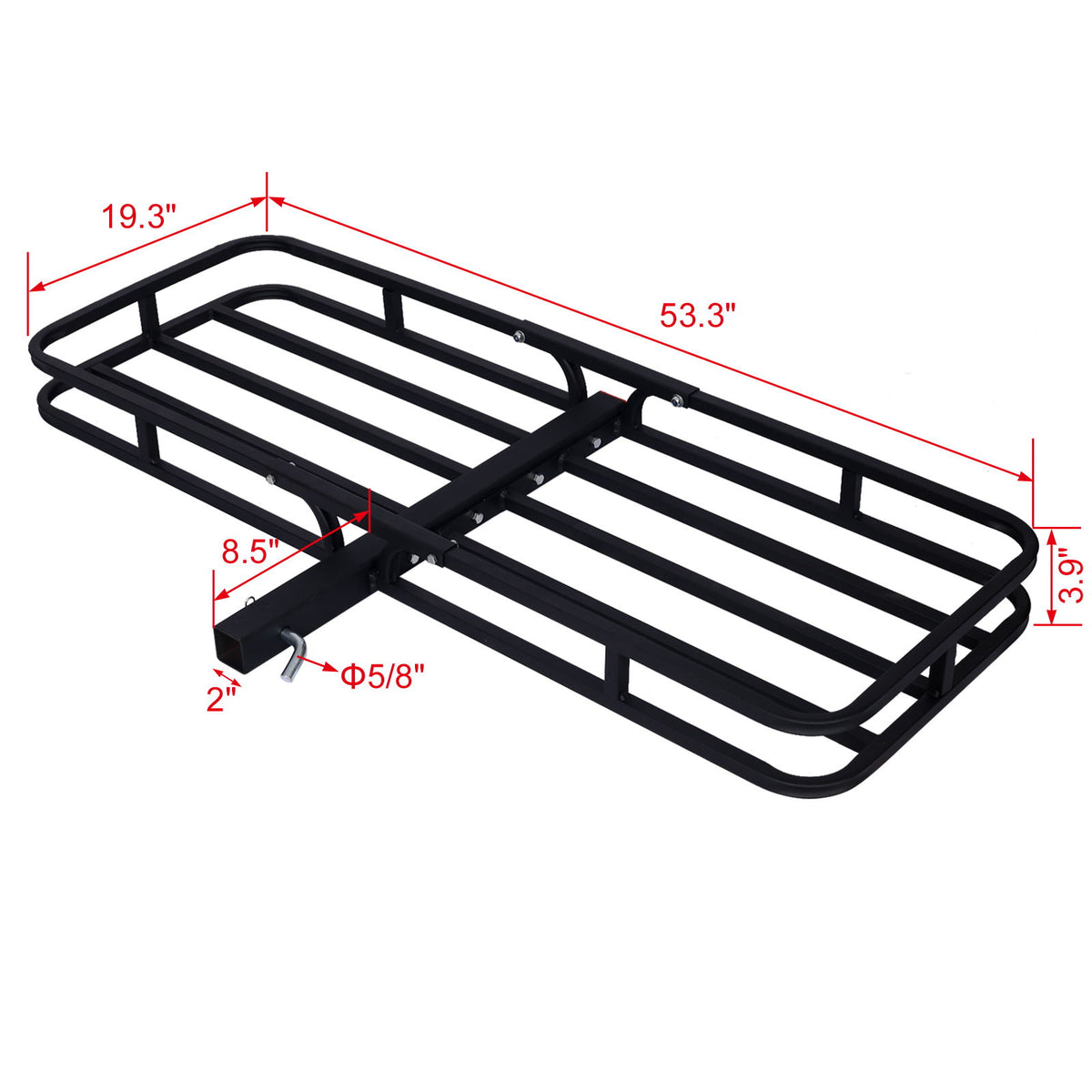 Heavy Duty Steel Hitch Mount Cargo Carrier Rack For SUV, Truck, Car With 2" Receiver - Black