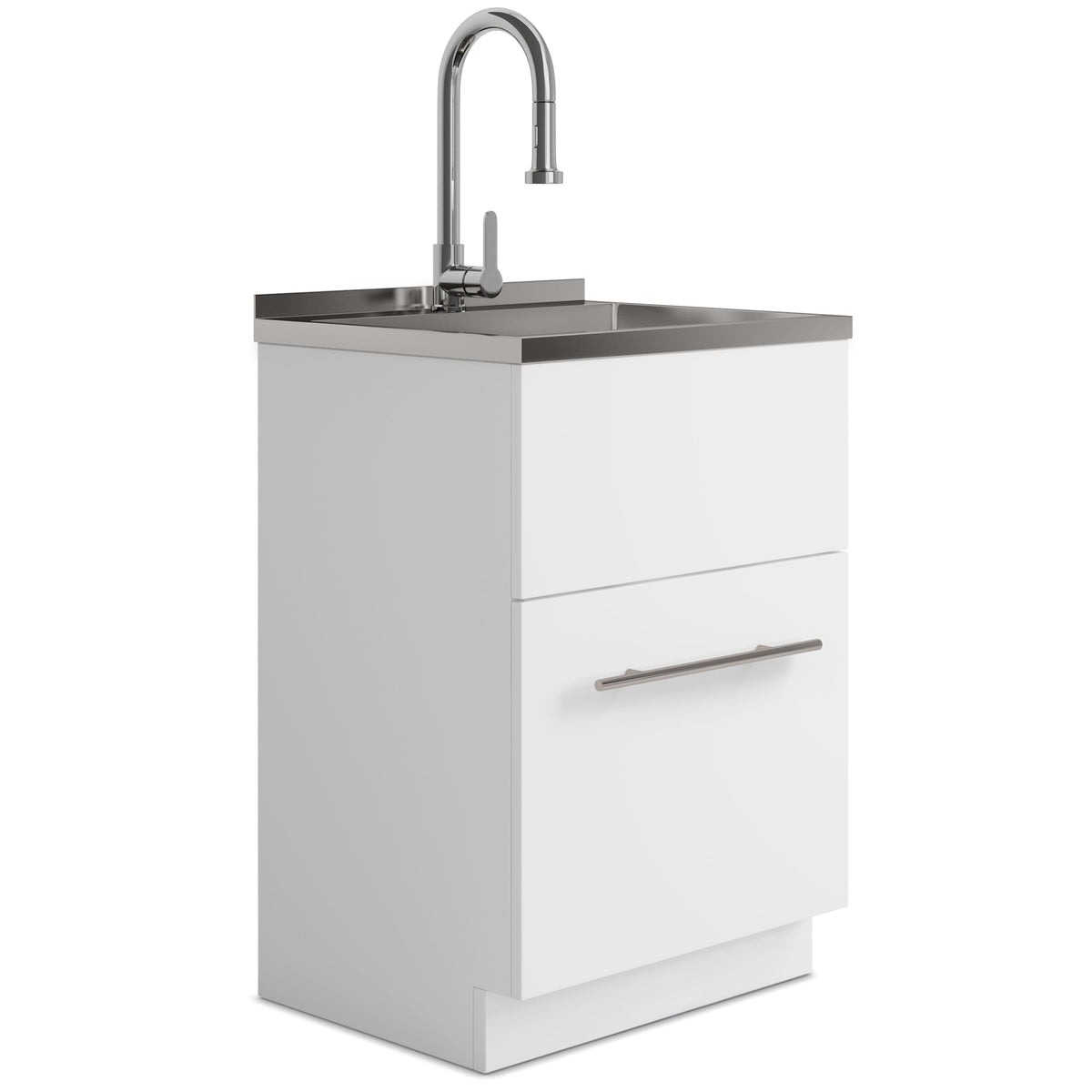 Metro - Mueble de lavandería, grifo y fregadero de acero inoxidable