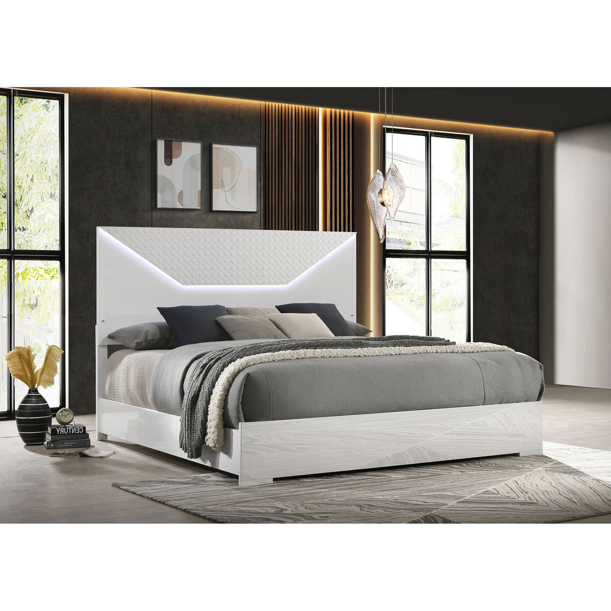 Pierce - Panel Bed LED Headboard
