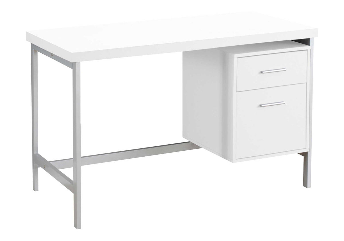 Escritorio de computadora para oficina en casa, configuración izquierda y derecha, cajones de almacenamiento, diseño moderno