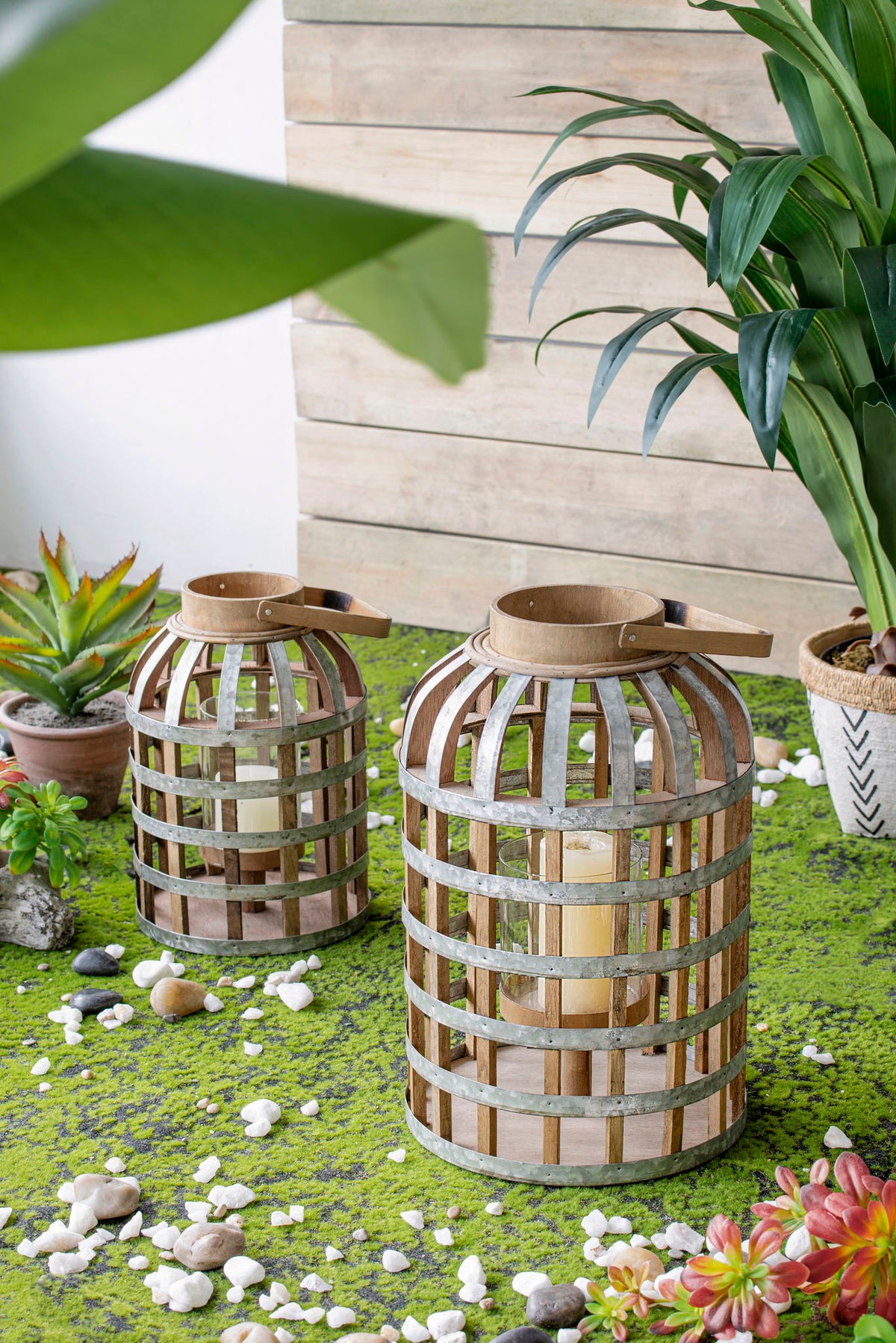 Decorative Lantern With Handle, Wooden Lantern For Indoor Outdoor, Home Garden Wedding