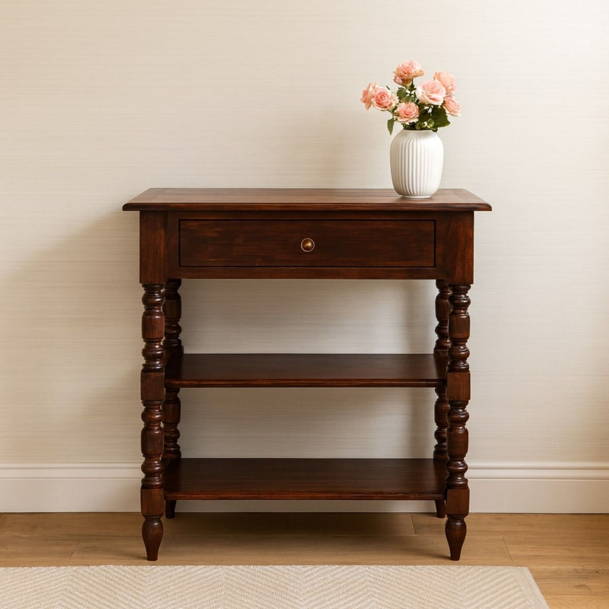 Turned Occasional Table - Brown
