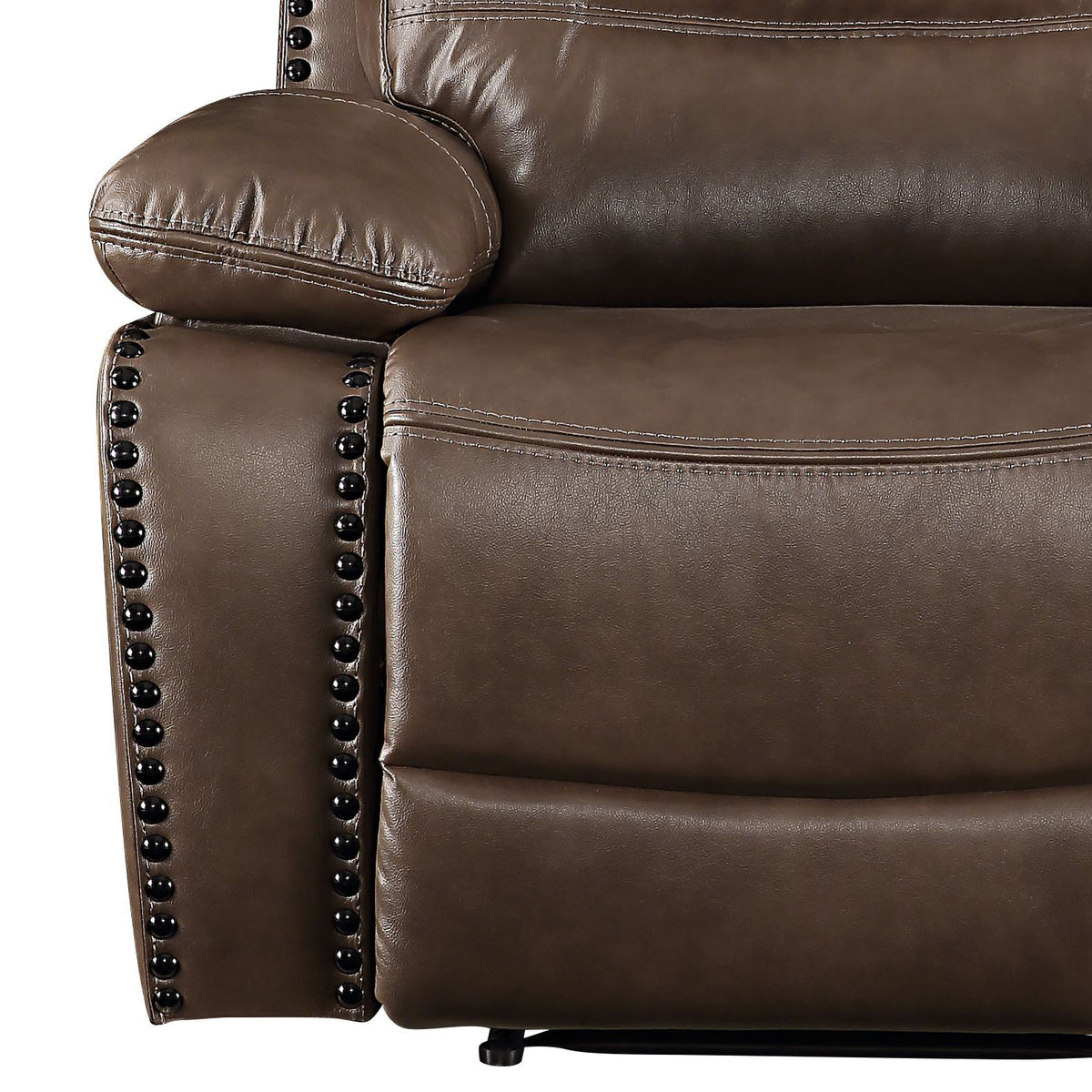Aashi - Sillón reclinable de cuero con gel a juego - Marrón