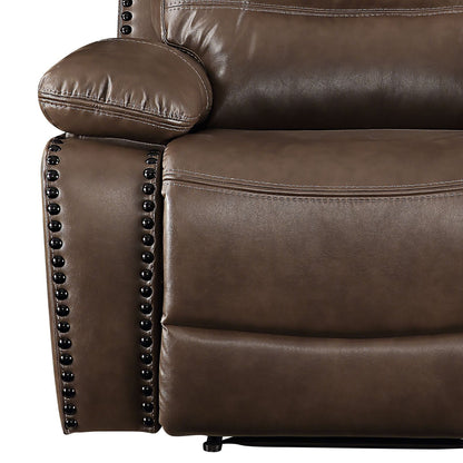 Aashi - Sillón reclinable de cuero con gel a juego - Marrón