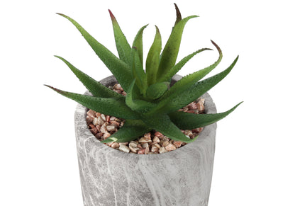 6" Tall, Artificial Plant, Succulent, Indoor, Faux, Fake, Table, Greenery, Potted, Decorative (Set of 2) - Green