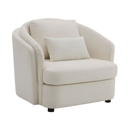 Mariko - Silla de lino con 1 cojín - Beige