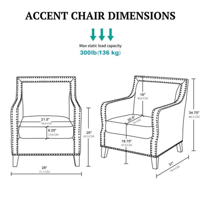 Shasta - Accent Chair With Nail Buttons - Brown