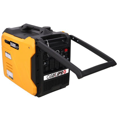 Super Quiet Inverter Generator 5.5Kw Portable Electric & Remote Start Aluminum, 224Cc 4 Stroke