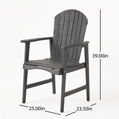 Outdoor Weather Resistant Acacia Wood Adirondack Dining Chairs (Set of 2)