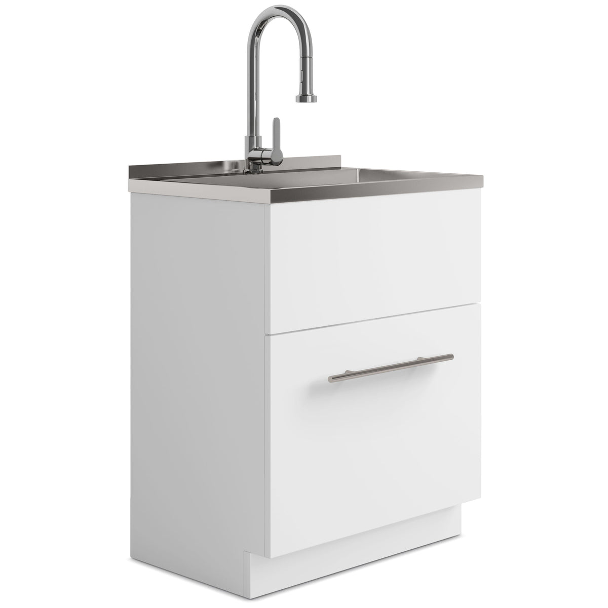 Metro - Mueble de lavandería, grifo y fregadero de acero inoxidable