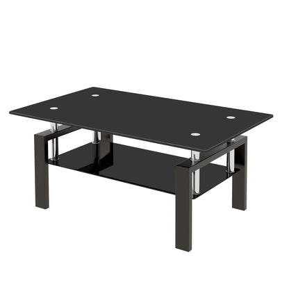 Tempered Glass Table With Storage