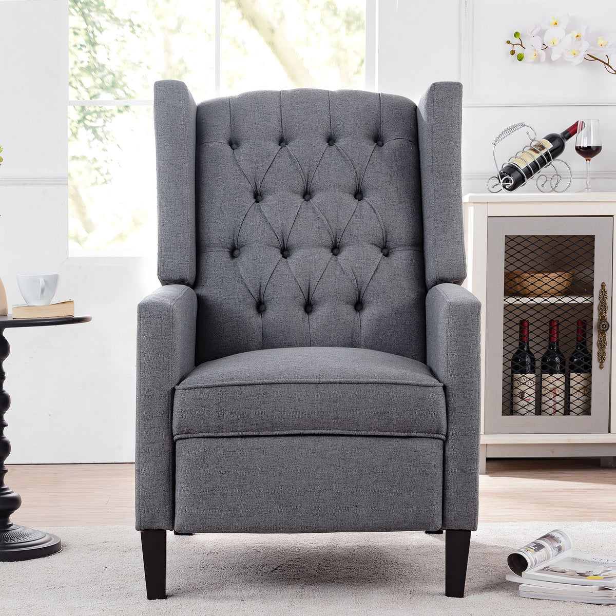 Manual Wing Chair Recliner - Gray