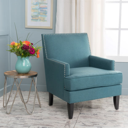 Serenada - Upholstered Fabric Club Chair With Nailhead Trim And Tapered Birch Legs