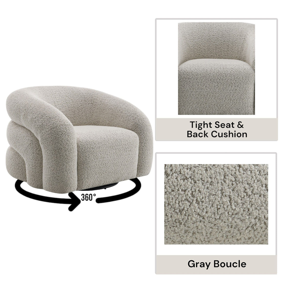 Irma - Silla giratoria - Gris