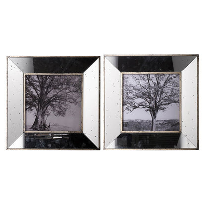 Vintage Reflective Picture Frames (Set of 2) - Silver
