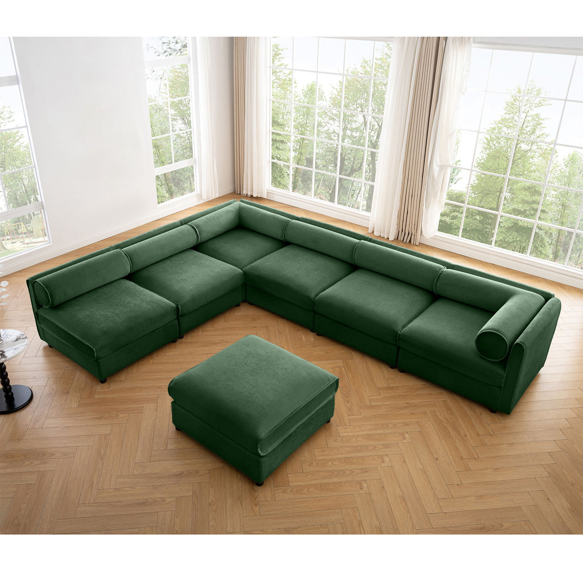 Modern Modular Sectional Sofa With Storag, Contemporary Cylindrical Design