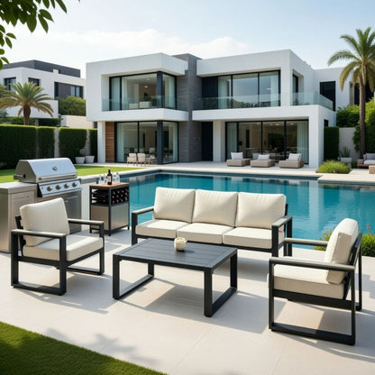 Modern Outdoor Sofa Set With Coffee Table