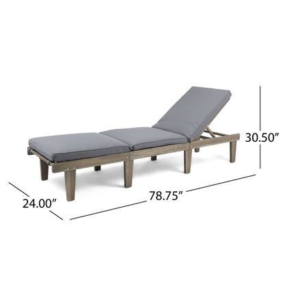 Ariana - Wood Chaise Lounge With Cushion