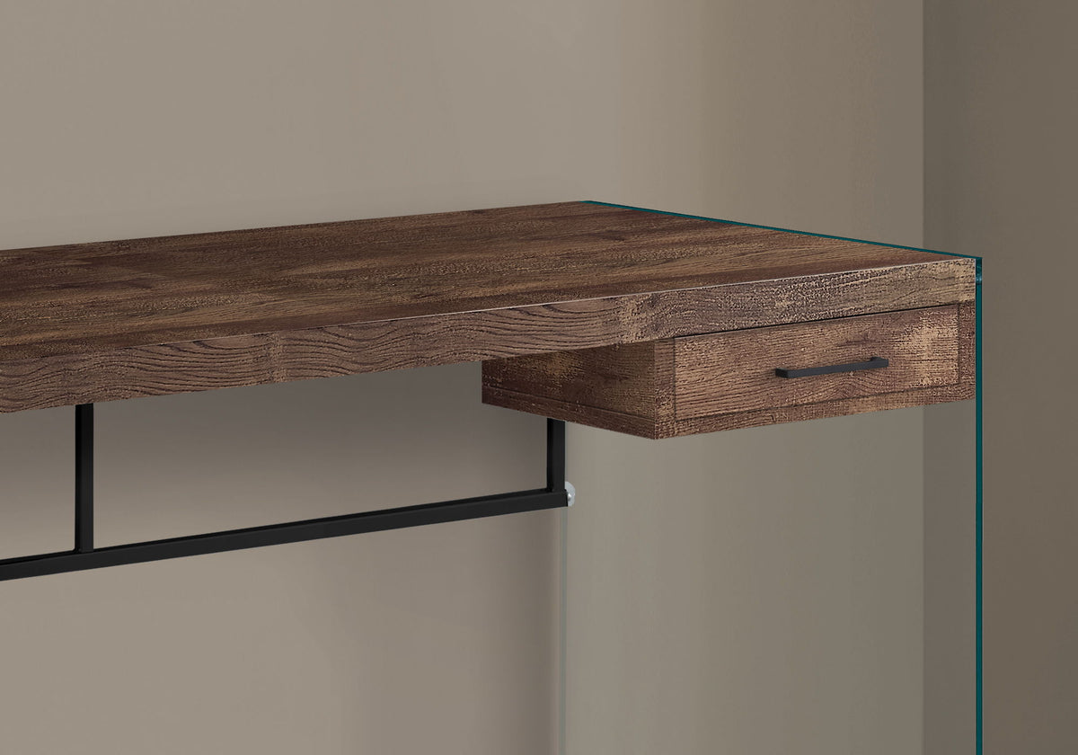 Escritorio de computadora de diseño contemporáneo para oficina en casa, con cajones de almacenamiento.