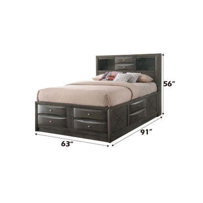 Ireland - Queen Bed With Storage - Gray