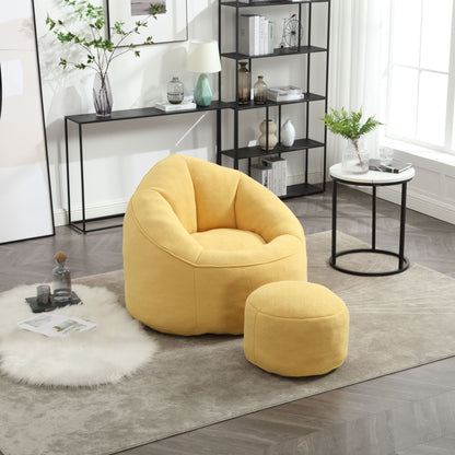 Bedding Bean Bag Sofa Chair High Pressure Foam With Footrest