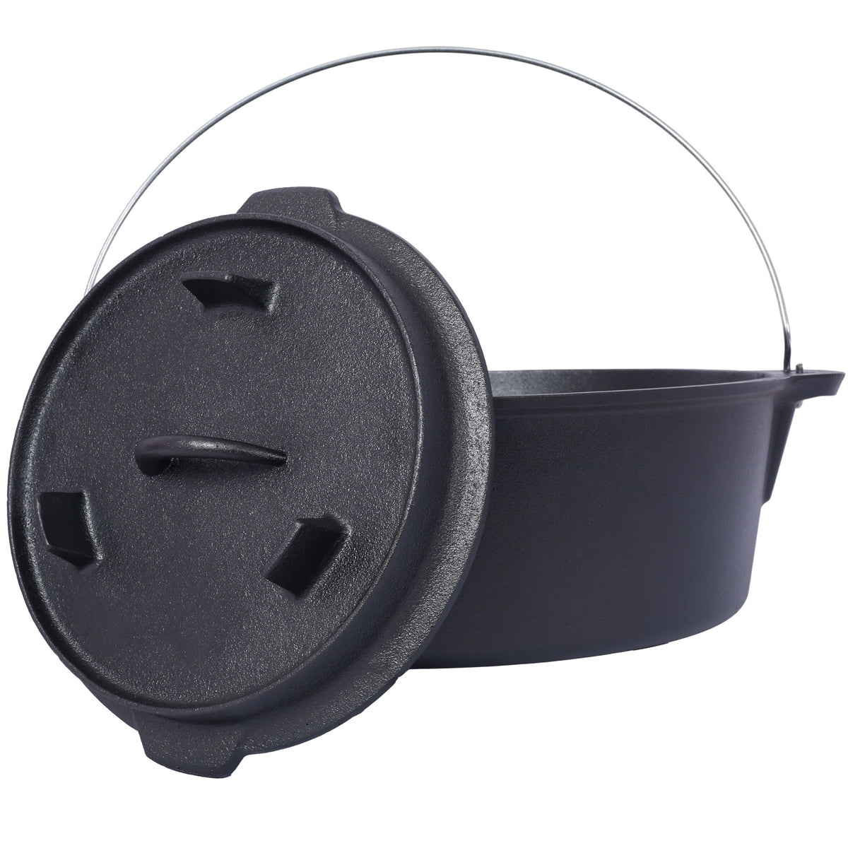 Pre-Seasoned Cast Dutch Oven With Skillet Lid And Pot Rack