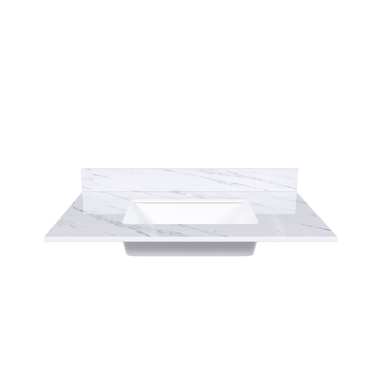 Bianco Carrara Venato Marble Vanity Top With Pre Drilled Faucet Hole And Undermount Sink