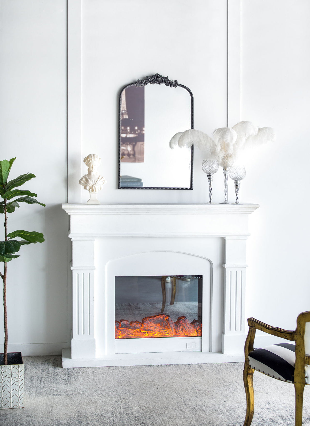 Arch Mirror, Baroque Inspired Wall Decor For Bathroom, Bedroom, Living Room