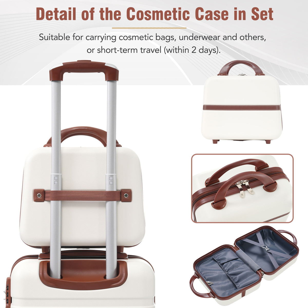 Conjunto de equipaje rígido de 3 piezas, maletas de 20"/28" y estuche para cosméticos, maleta con ruedas y cerradura TSA ligera.