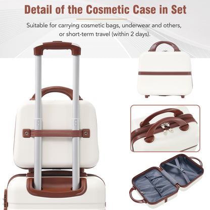 Conjunto de equipaje rígido de 3 piezas, maletas de 20"/28" y estuche para cosméticos, maleta con ruedas y cerradura TSA ligera.