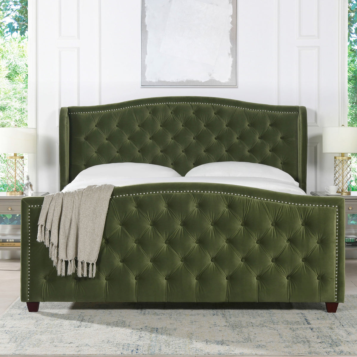 Marcella - Upholstered Shelter Headboard Bed