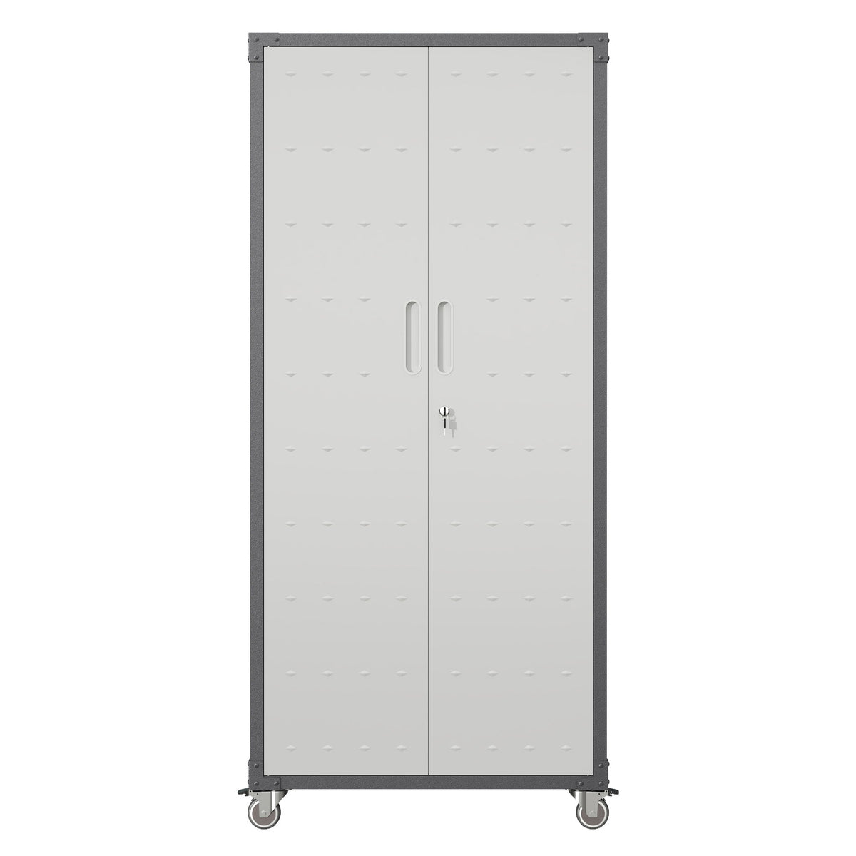 Metal Garage Storage Cabinet With Wheels Heavy Duty Tool Storage Cabinet - Black / Gray