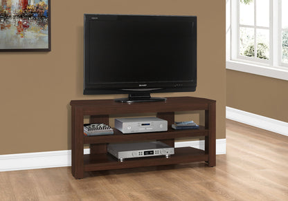 Mueble de TV, consola, centro de entretenimiento multimedia, estantes de almacenamiento, contemporáneo y moderno - Cereza