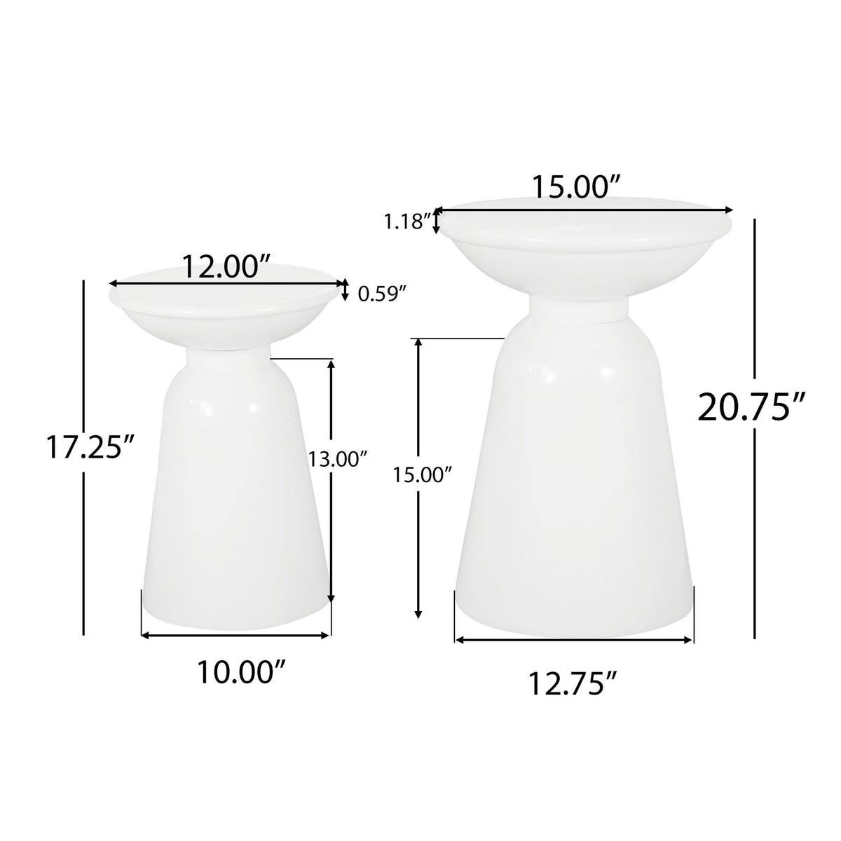 Serenita - Outdoor Side Tables With Flared Design (Set of 2)
