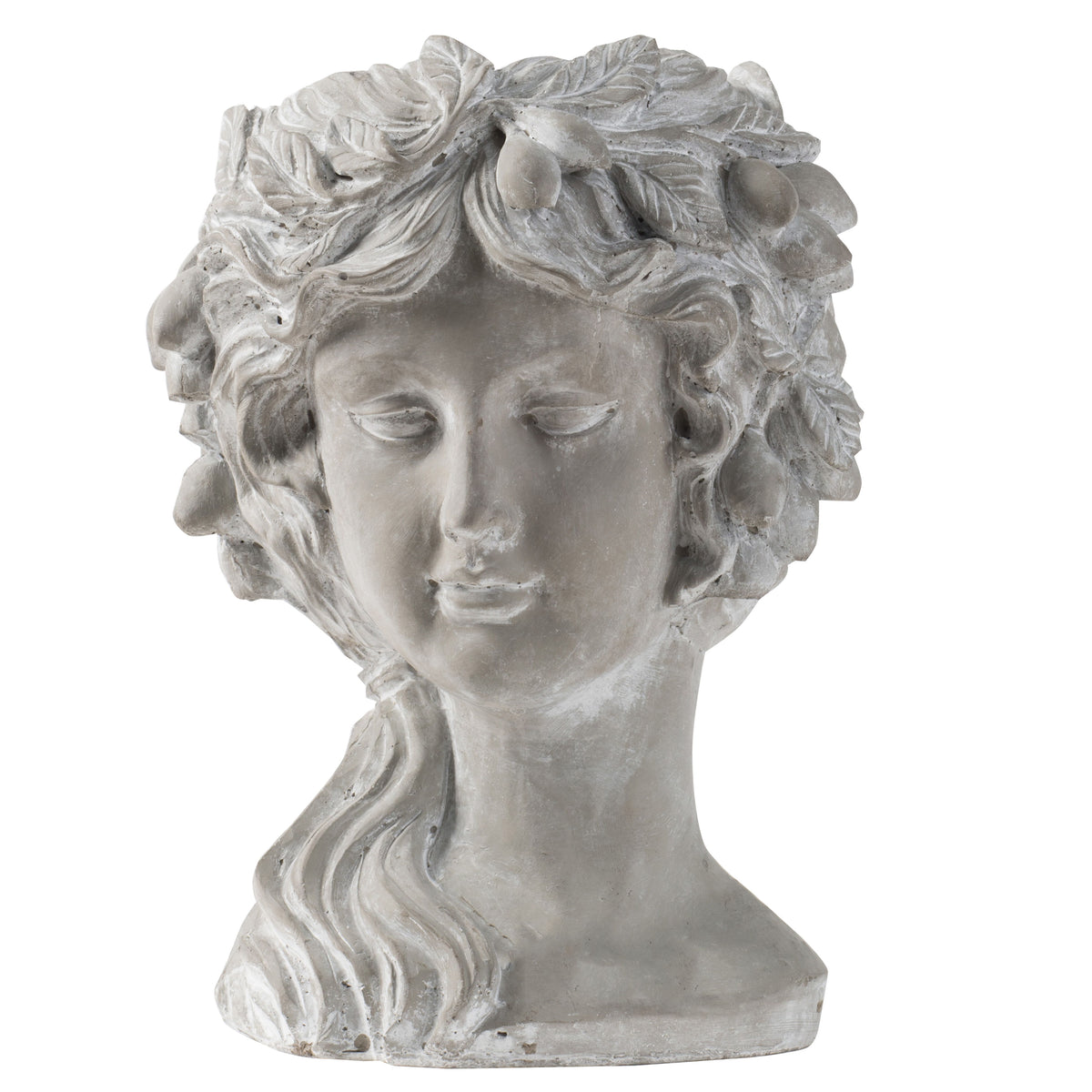 Maceta de pared con busto de cemento, ideal para decoración de interiores y exteriores, 8 unidades, color gris