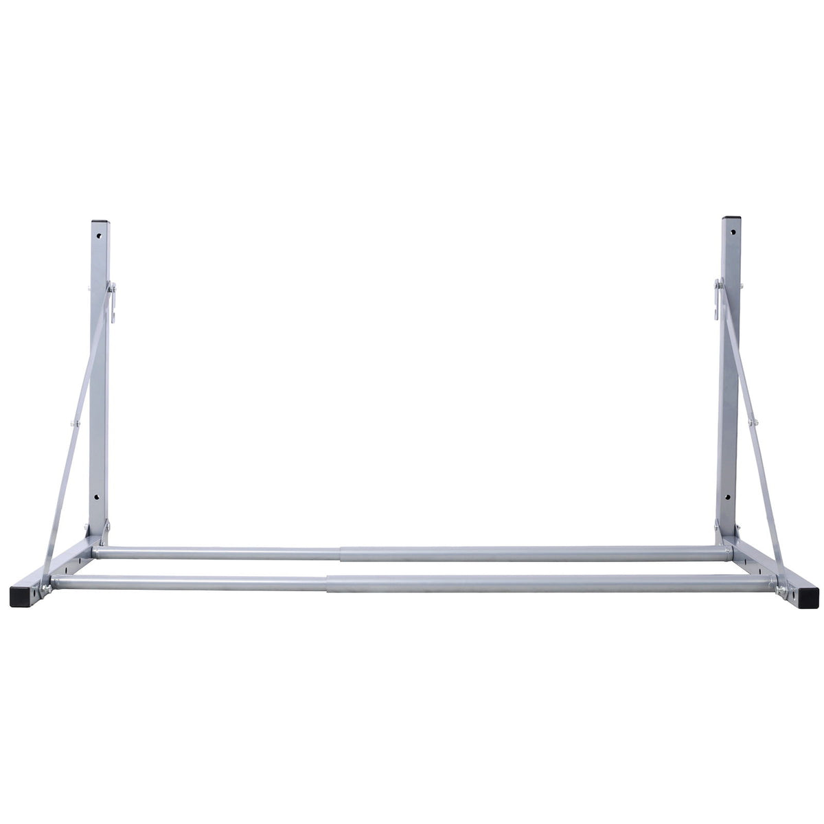 Almacenamiento de neumáticos plegable de pared, de 77 a 127 cm de ancho, soporta 136 kg - Plateado