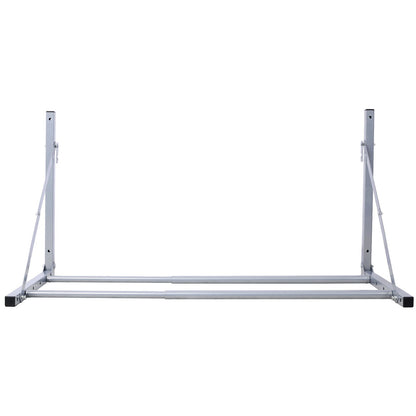 Almacenamiento de neumáticos plegable de pared, de 77 a 127 cm de ancho, soporta 136 kg - Plateado