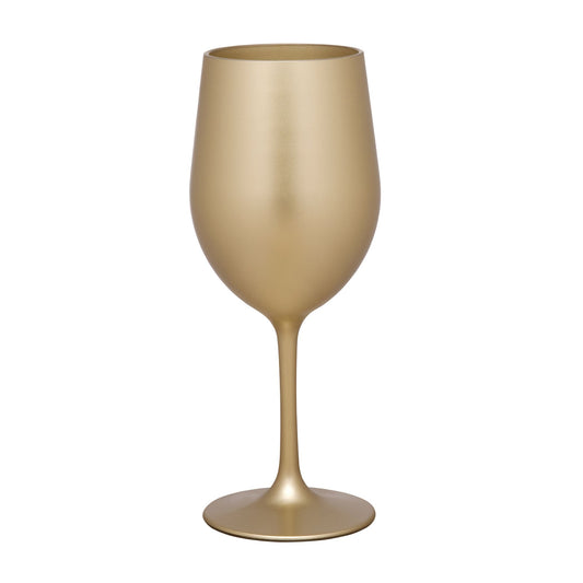 Leadingware Metallic Plastic Wine Glasses (Set of 4)