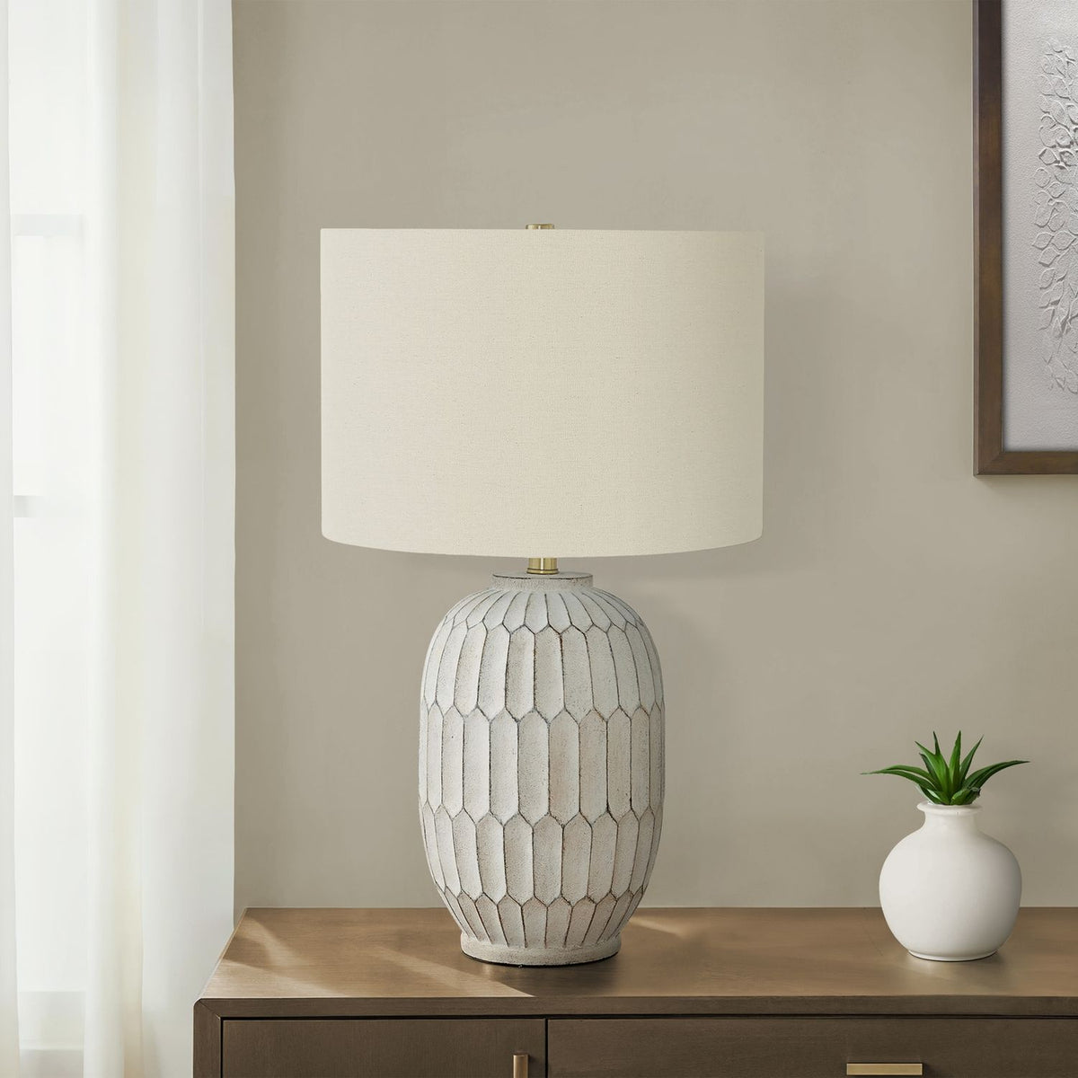 Table Lamp, Lighting, Transitional - Cream